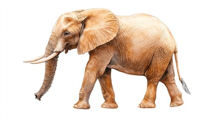 Fototapeta premium Colorful watercolor elephant walking through splashes of vibrant paint in a whimsical artistic representation