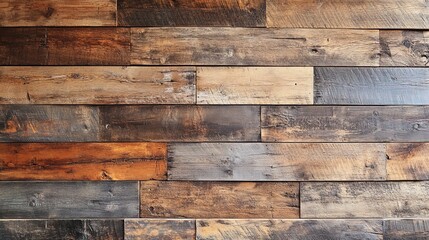 Wood wall paneling with rich textures and varied tones