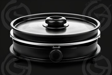 Electric crepe maker with non-stick surface isolated on white background