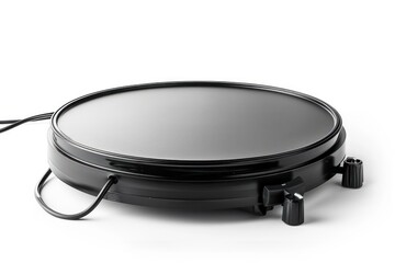 Electric crepe maker with non-stick surface isolated on white background