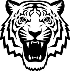 Tiger icon vector black and white concept