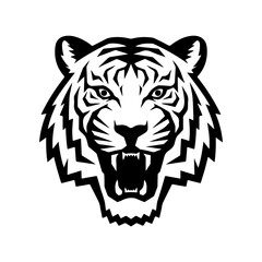 Tiger icon vector black and white concept