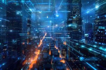 Obraz premium Global web communication with high-speed internet connections