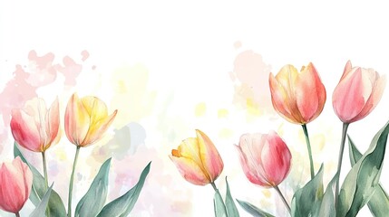 Colorful bouquet of tulips arranged artistically for spring decoration showcasing vibrant yellow and pink hues