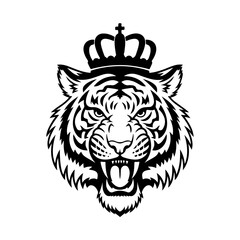 Tiger icon vector black and white concept