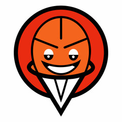 Basketball Hoop mascot  Logo on white background