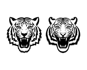 Tiger icon vector black and white concept