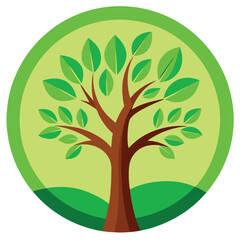 Minimalist Tree Growth Logo Icon  Eco Friendly Nature Symbol for Sustainable and Organic Design