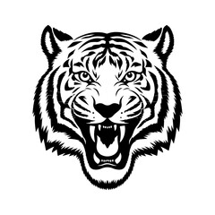 Tiger icon vector black and white concept