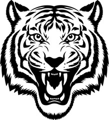 Tiger icon vector black and white concept
