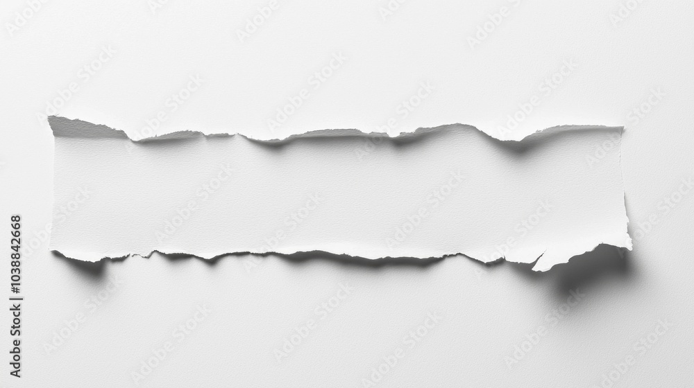 Poster clean horizontal tear across a sheet of white paper reveals a minimalist backdrop ideal for text add