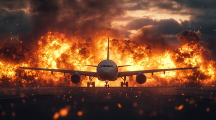 Industrial Explosion at Airport, airplane problem