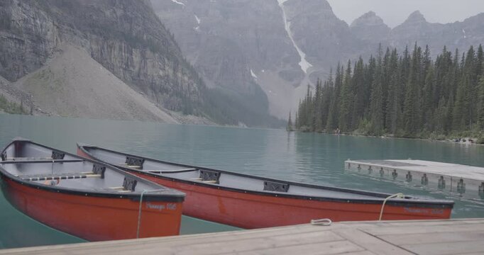 Canoes at the Lake Banff National Park