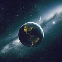 Fototapeta premium earth and moon in space