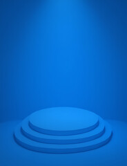 Obraz premium Blue background with a raised stage for performances is visually appealing.