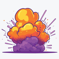 Vector illustration Boom explosion in the flat cartoon style