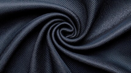 A photostock of black textured fabric on a white background, representing fashion or textiles.