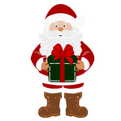 santa claus with gifts box 