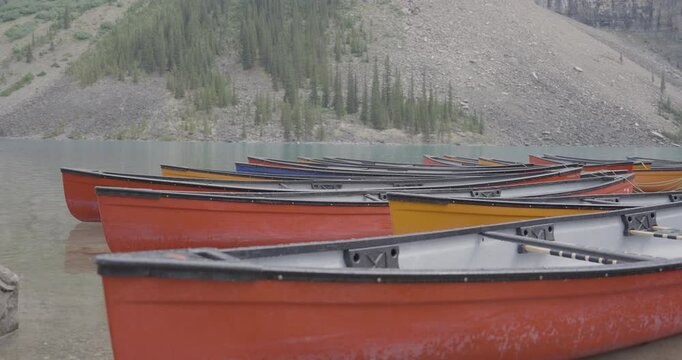Canoes at the Lake Banff National Park
