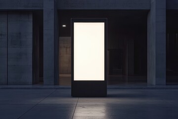 Contemporary vacant totem display kiosk digital sign 3D model