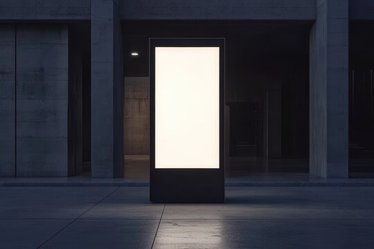 Contemporary vacant totem display kiosk digital sign 3D model