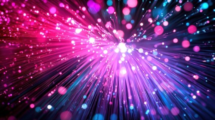 Fototapeta premium Abstract burst of colorful lights creating a vibrant, dynamic atmosphere.