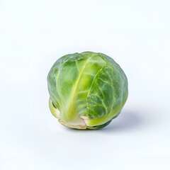 Obraz premium Single brussels sprout isolated on light background.