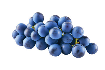 Blue grapes bunch isolated on white background. Generative AI