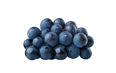 Blue grapes bunch isolated on white background. Generative AI