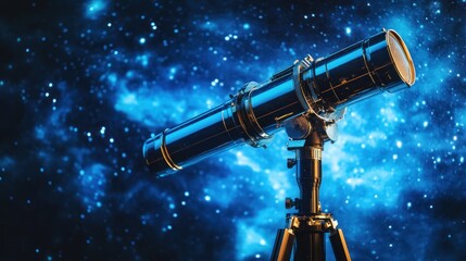 Fototapeta premium A telescope set against a starry background, designed for astronomical observation.