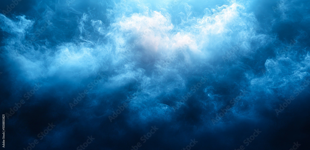 Poster the sky is a deep shade of blue with fluffy white clouds scattered throughout. the clouds are of var