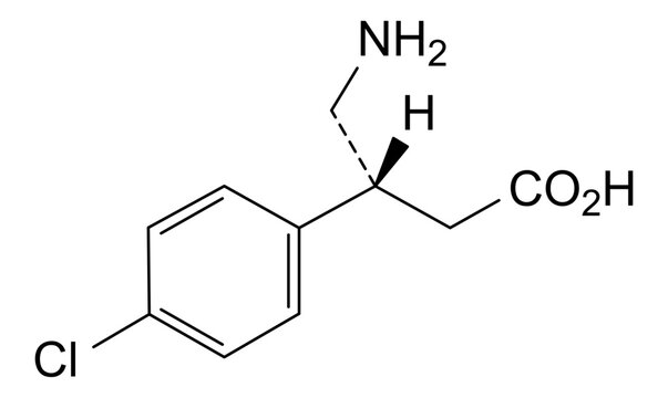 Chemical structure of Baclofen, drug substance