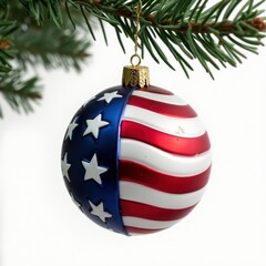 Christmas ball with flag decoration on it