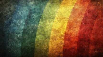 Eye catching grunge backdrop with lively rainbow stripes