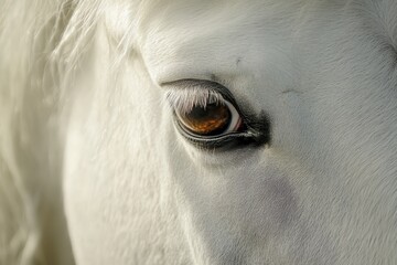Fototapeta premium Delicate detail of a white Welsh mountain pony head
