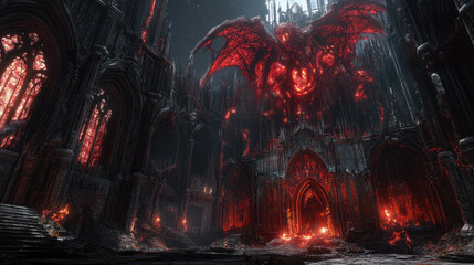 Illustration of a Battle Between a Demon and an Angel