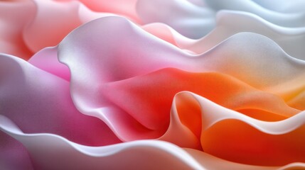 Wavy pastel colored fabric creating an abstract background