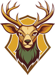 Naklejka premium Majestic Deer Head Mascot Logo Design