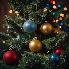 Fototapeta premium Colorful decorations bring magic to the festive season