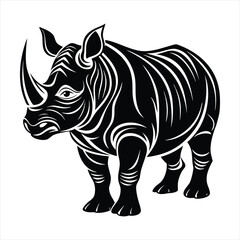 Obraz premium Rhinoceros silhouette vector