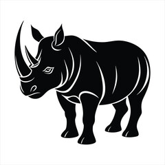 Fototapeta premium Rhinoceros silhouette vector