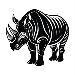 Obraz premium Rhinoceros silhouette vector