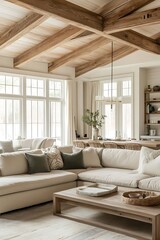 Beautiful Modern Living room Interior with furniture's ,mockup frame , posters, wall -3d Rendering