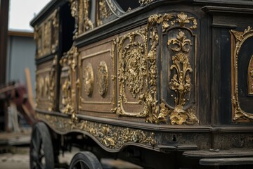 Obraz premium details of the casket vehicle