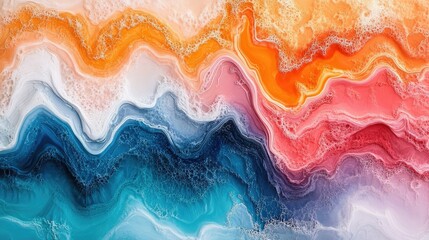 Abstract background resembling a colorful ocean with waves and foam