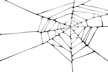 Vector illustration of geometric segments forming a complex net structure resembling spiderweb or broken glass surface