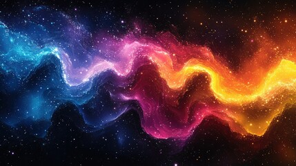 Obraz premium Vibrant nebula clouds and glittering stars depicting cosmic energy in abstract background