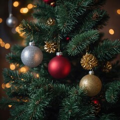 Fototapeta premium Colorful decorations fill the air with joy during the season