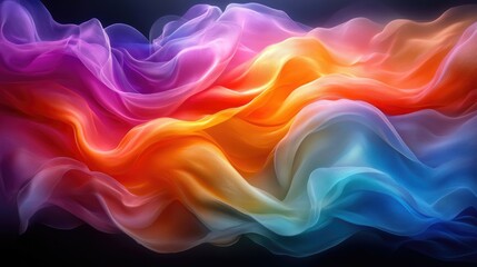 Fototapeta premium Bright colorful abstract background with flowing fabric waves