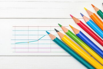 Financial planner with colorful charts and graphs, strategic budgeting, Watercolor style